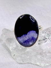 An Extremely Rare Blue John and Silver Ring