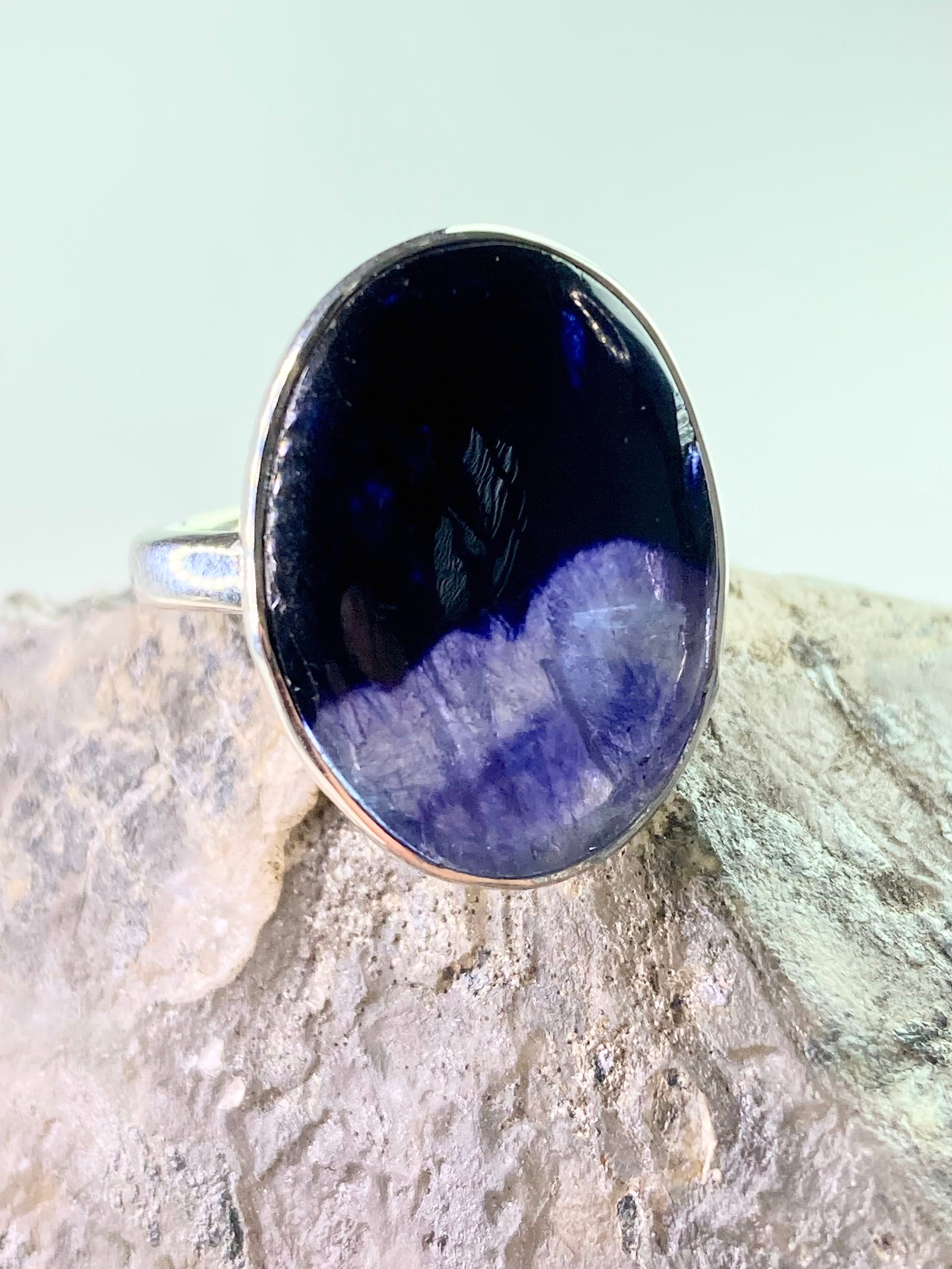 An Extremely Rare Blue John and Silver Ring