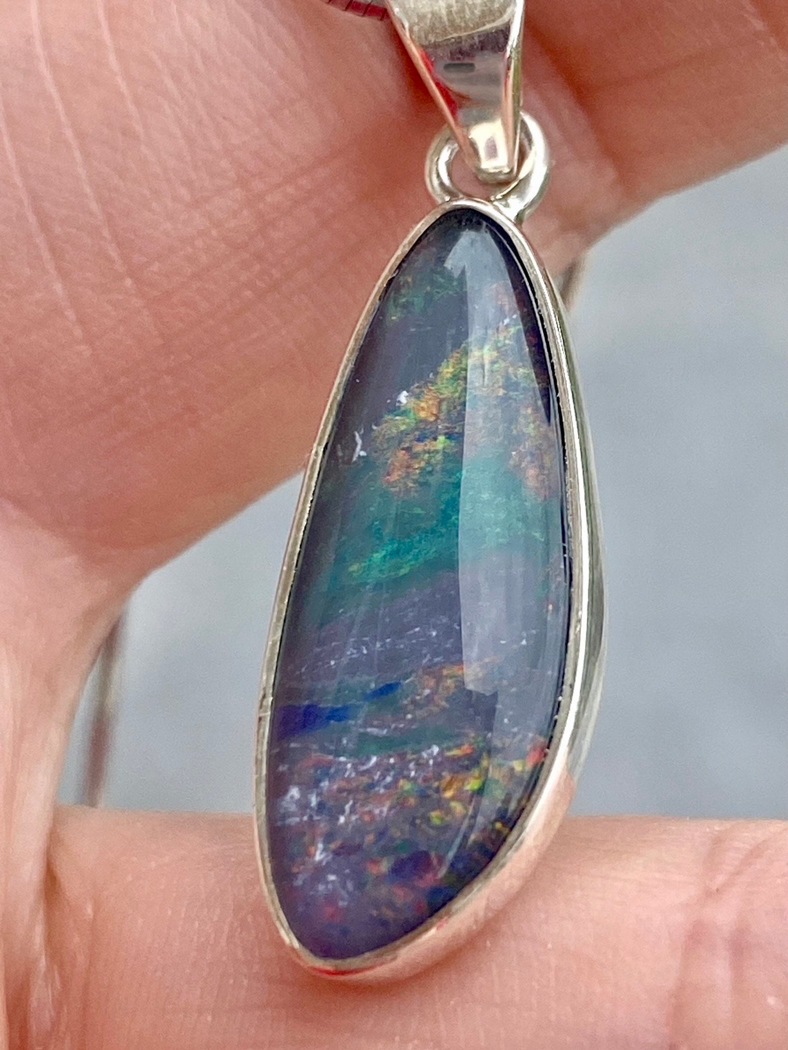 Australian Opal and Silver Pendant