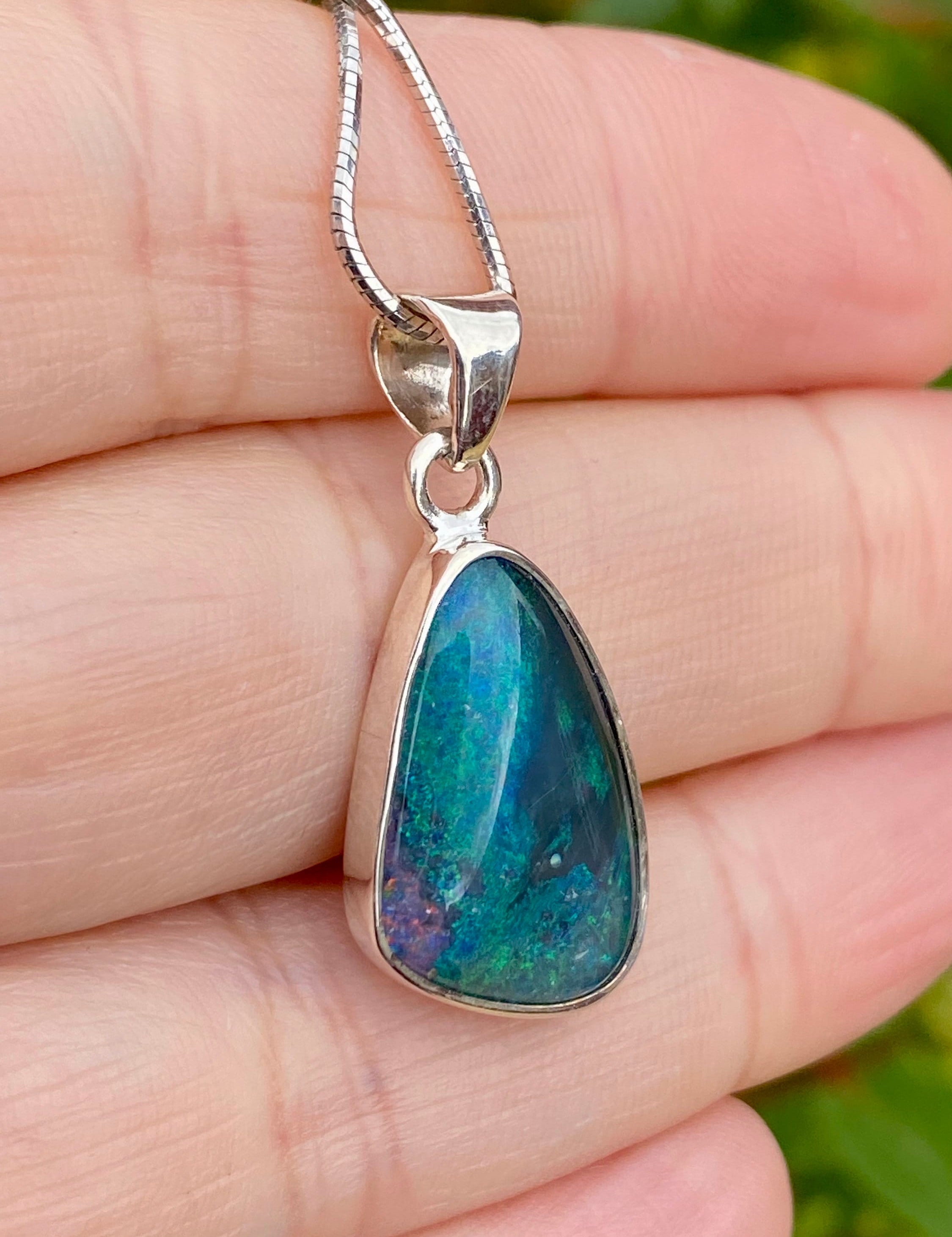 Australian Opal and Silver Pendant