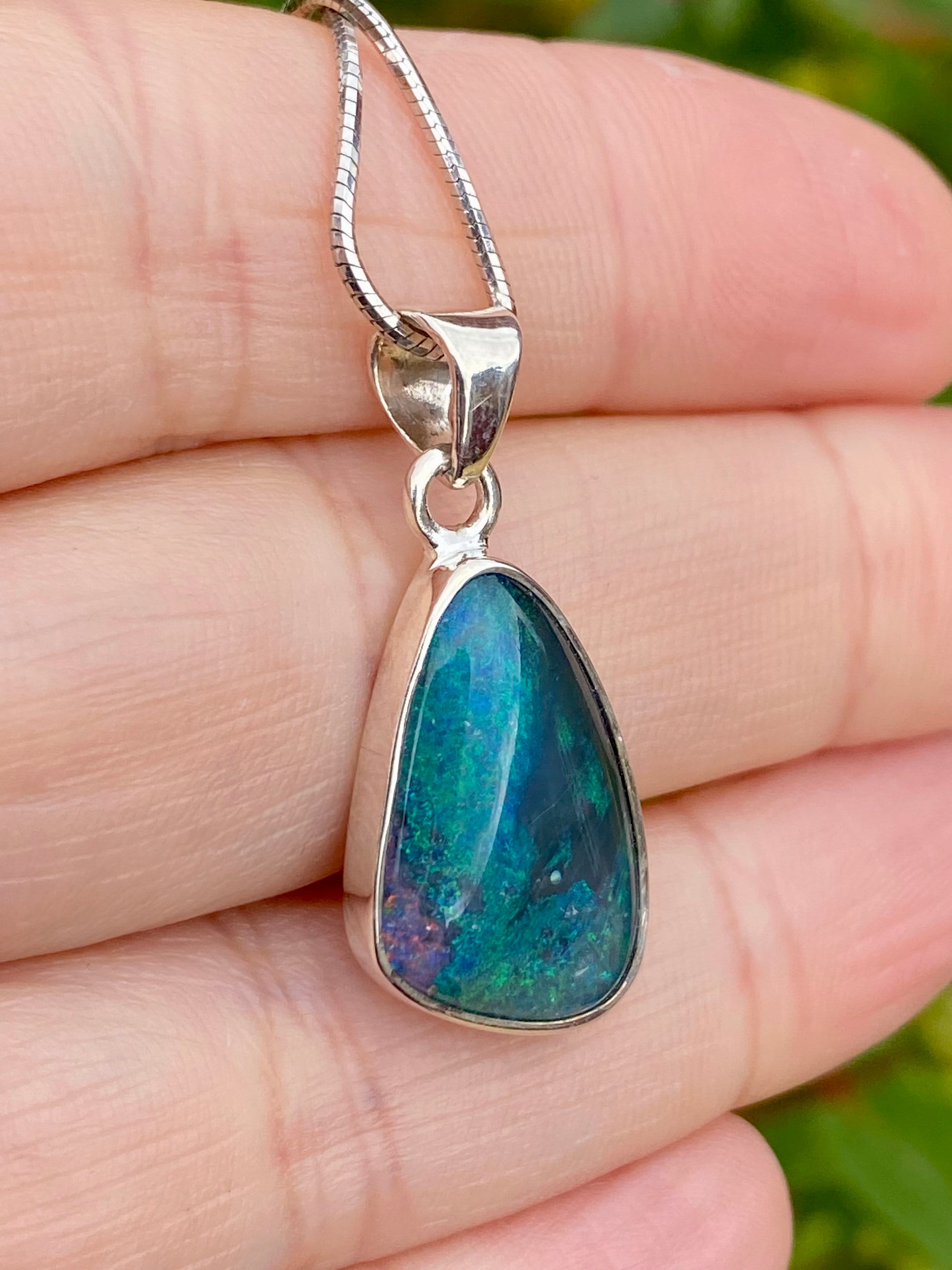 Australian Opal and Silver Pendant