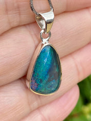 Australian Opal and Silver Pendant