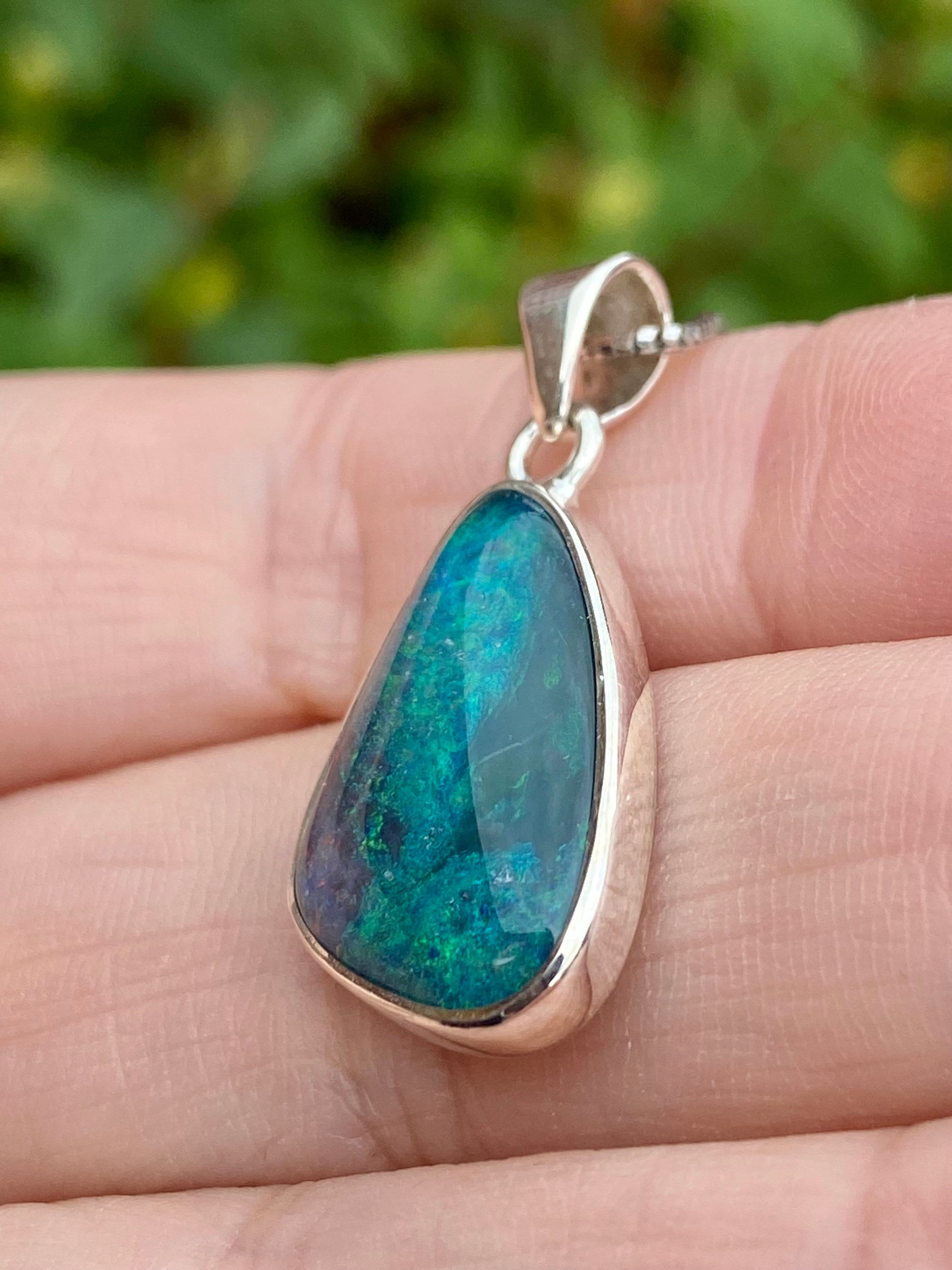 Australian Opal and Silver Pendant