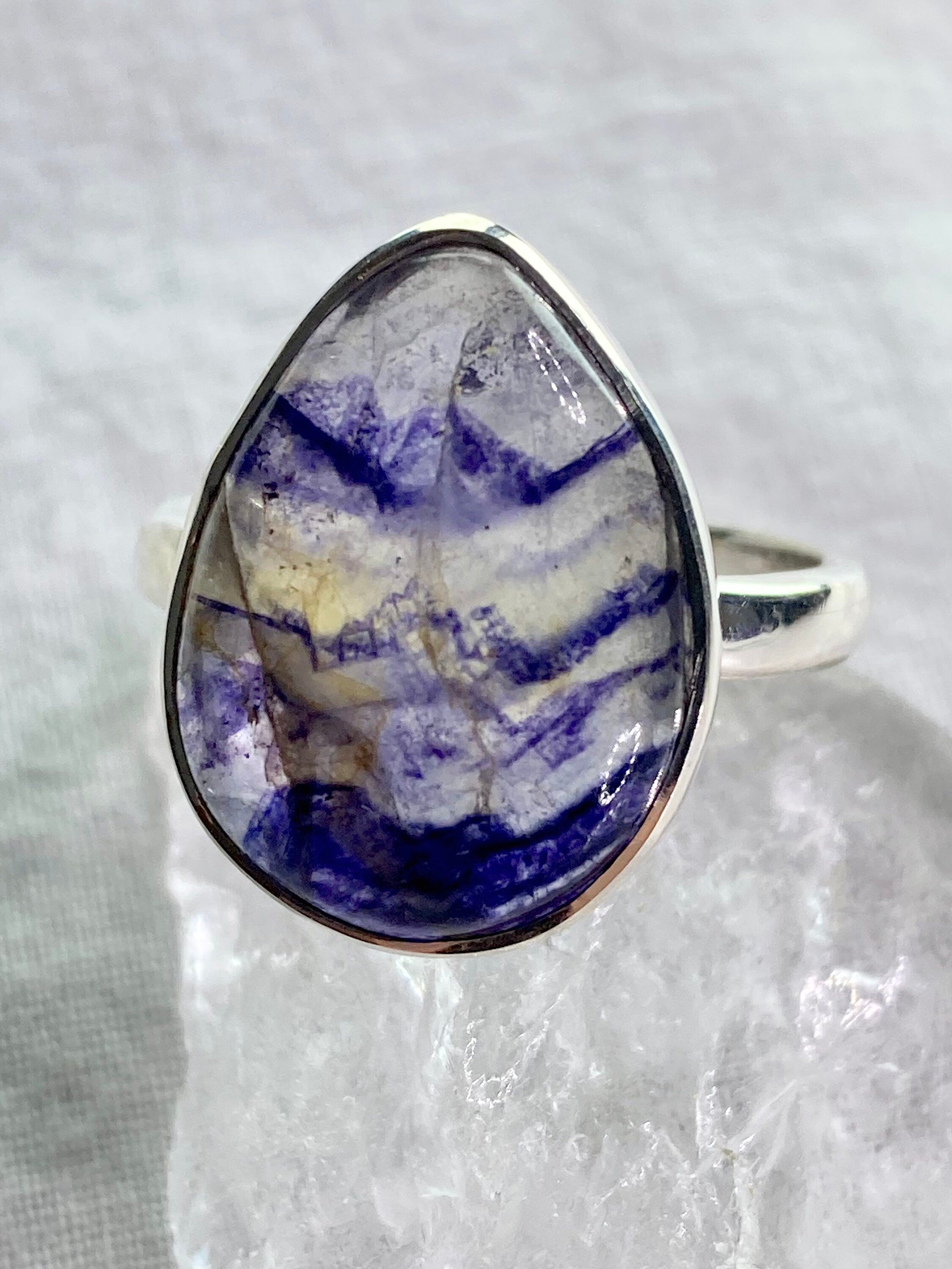 An Extremely Rare Blue John and Silver Ring