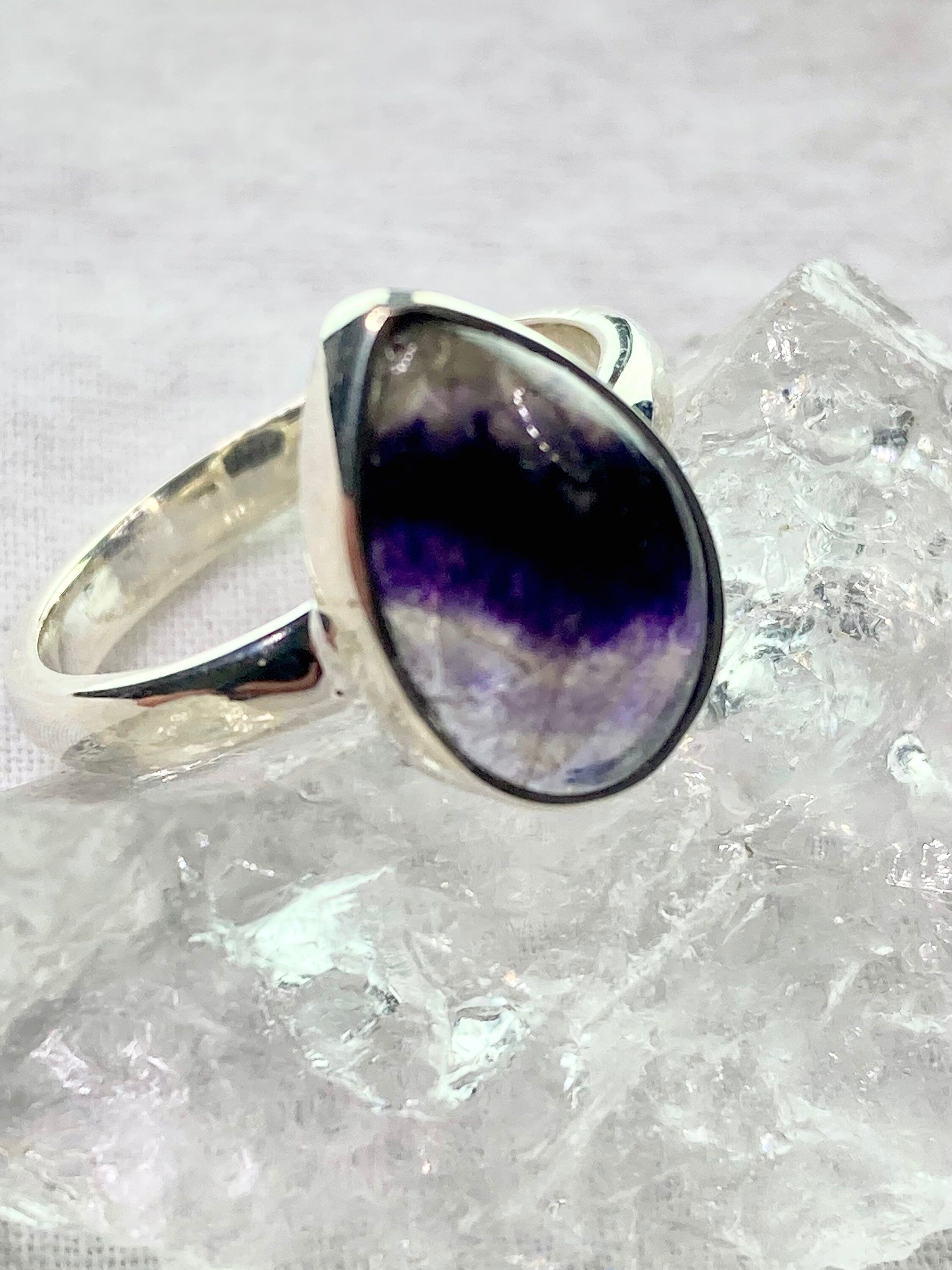 An Extremely Rare Blue John and Silver Ring