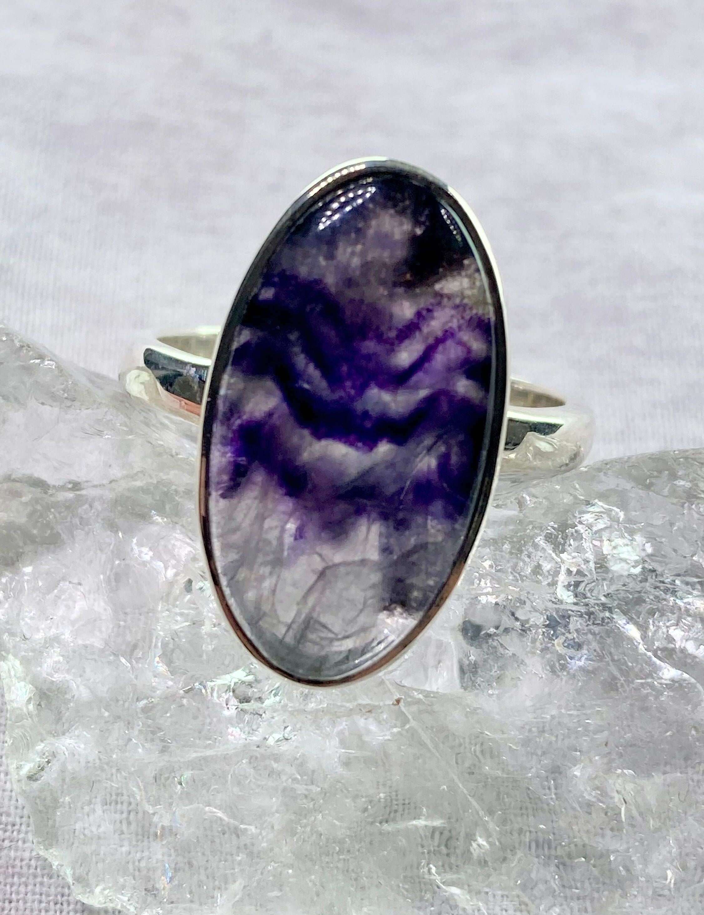 An Extremely Rare Blue John and Silver Ring