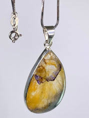 A Rare Blue John and Silver Pendant