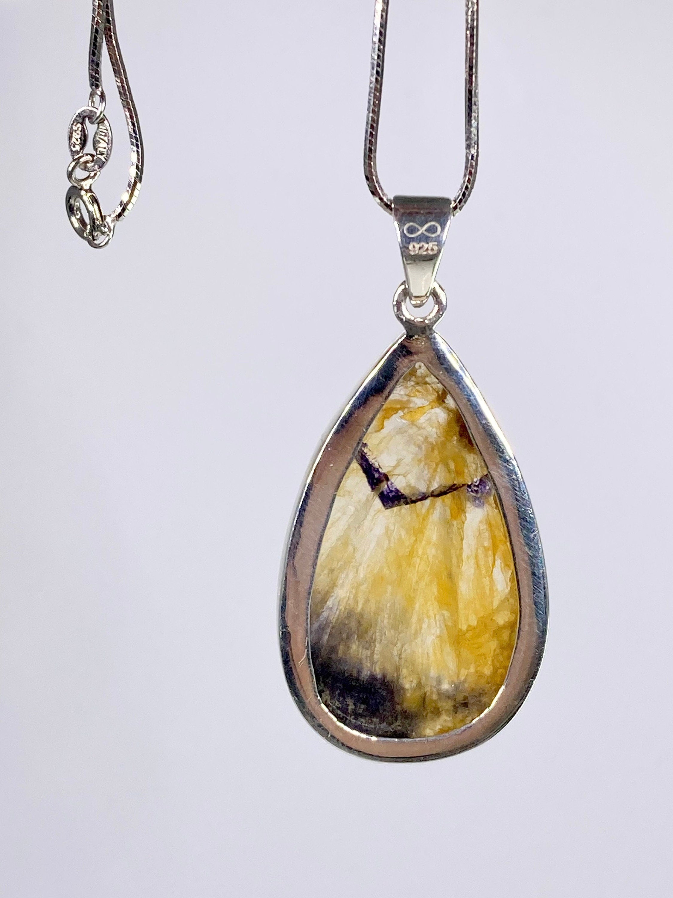 A Rare Blue John and Silver Pendant