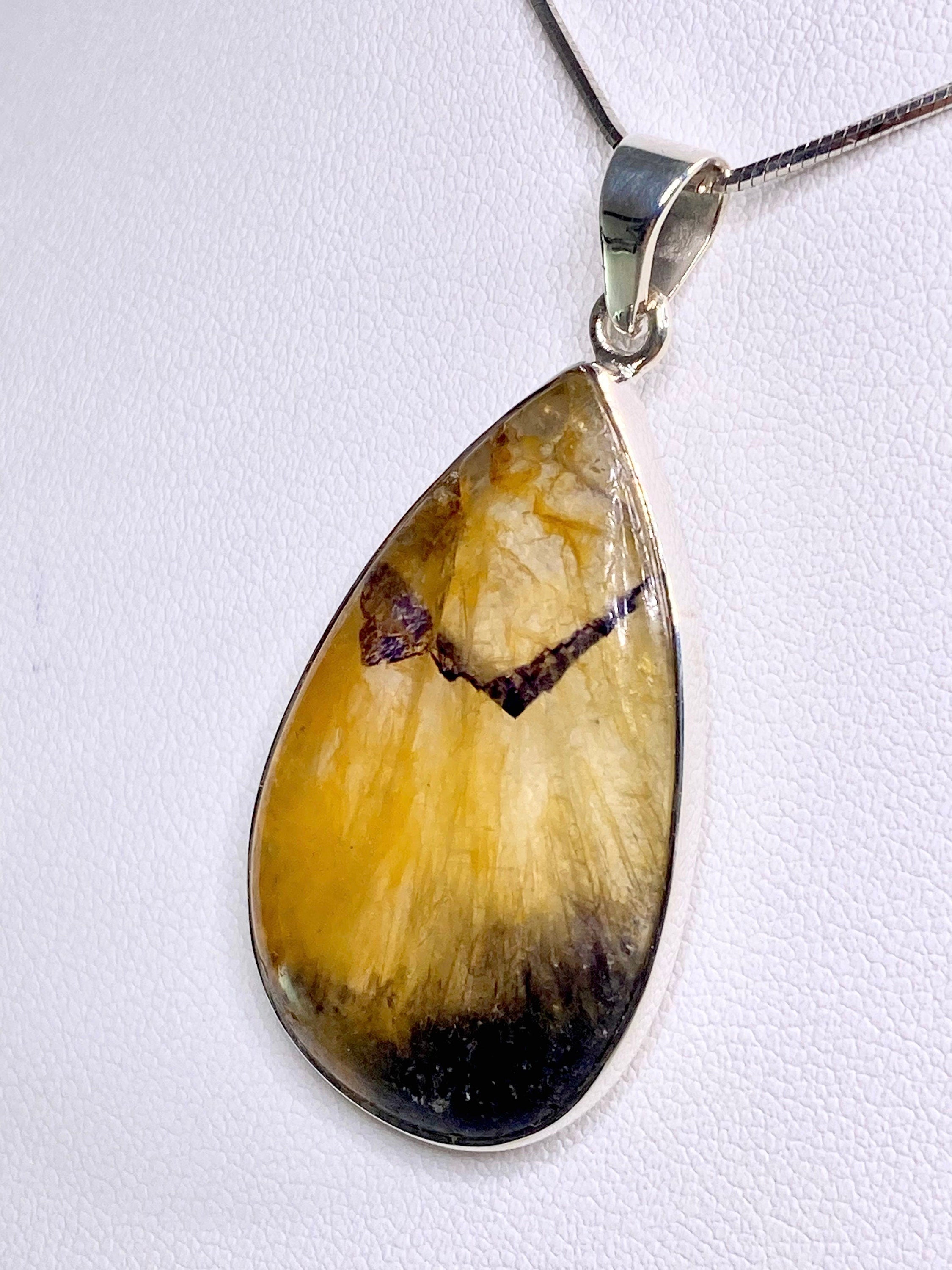 A Rare Blue John and Silver Pendant