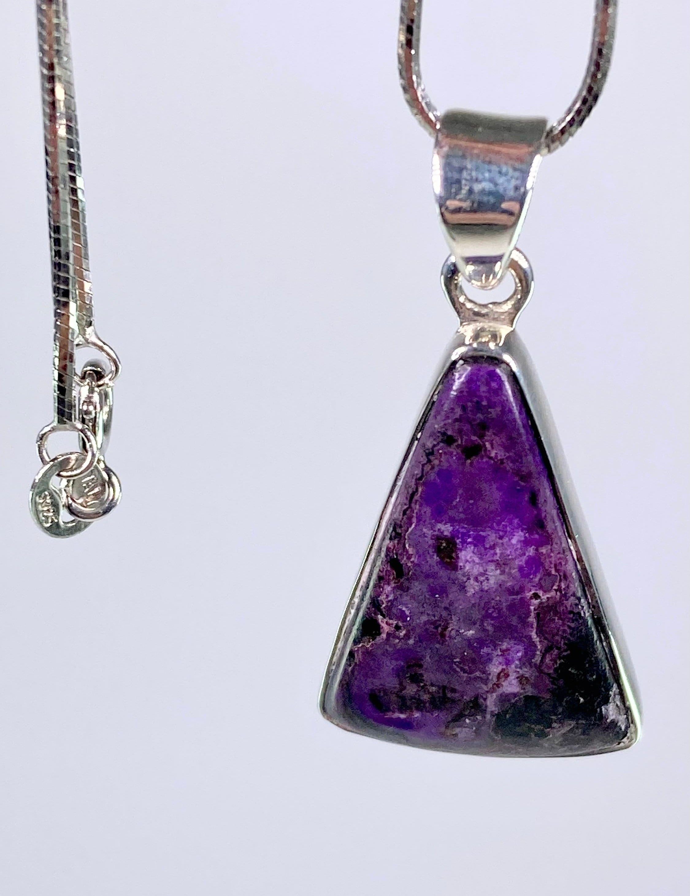 High Quality Sugilite and Silver Pendant.