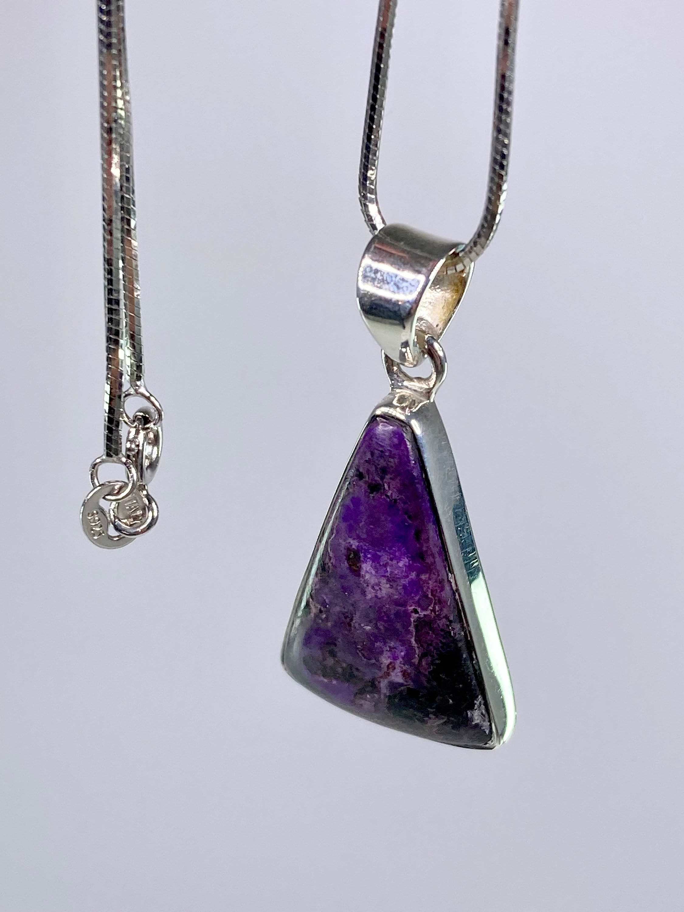 High Quality Sugilite and Silver Pendant.