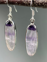 High Quality Blue John and Silver Drop Earrings