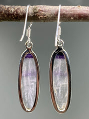 High Quality Blue John and Silver Drop Earrings