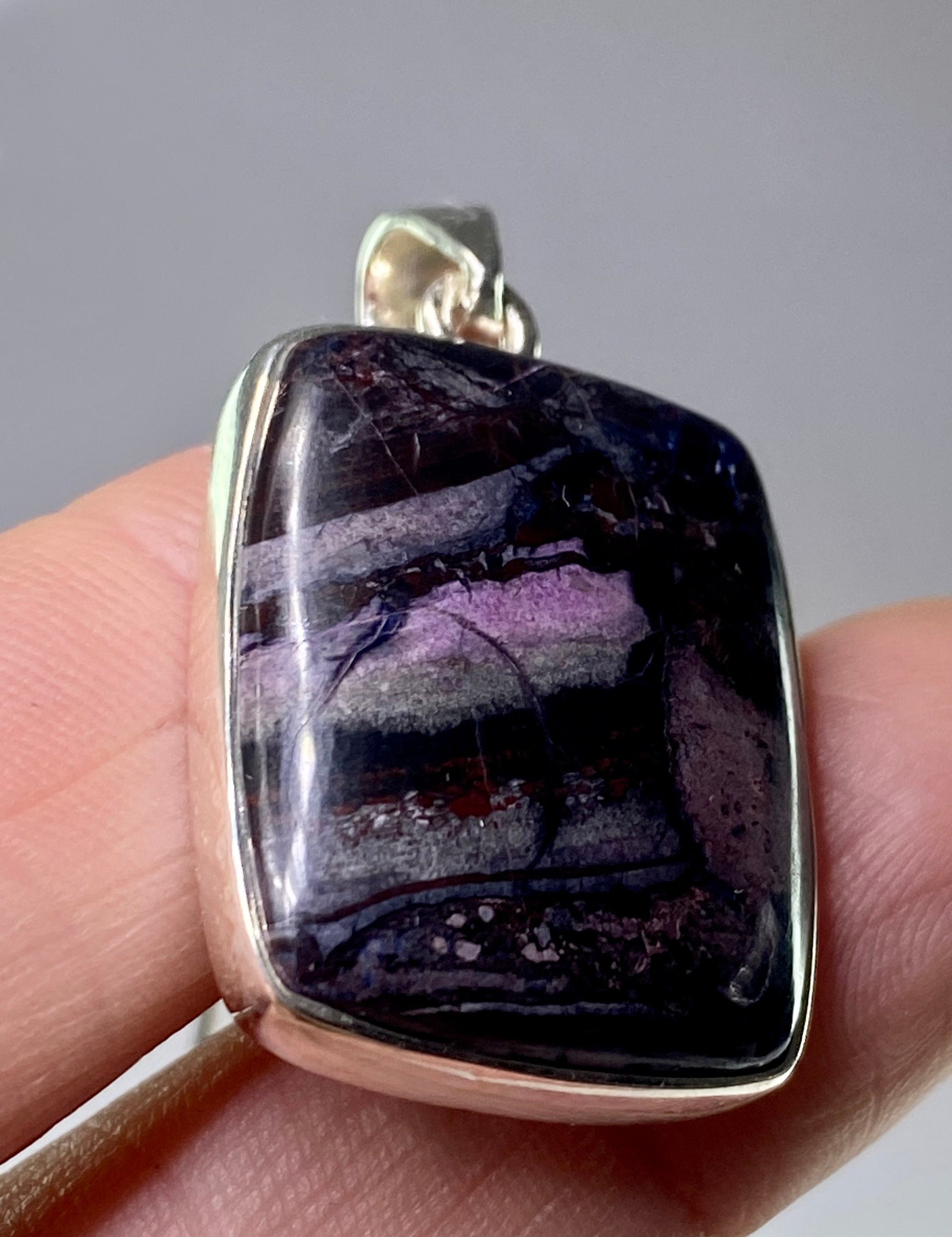 High Quality Sugilite and Silver Pendant.