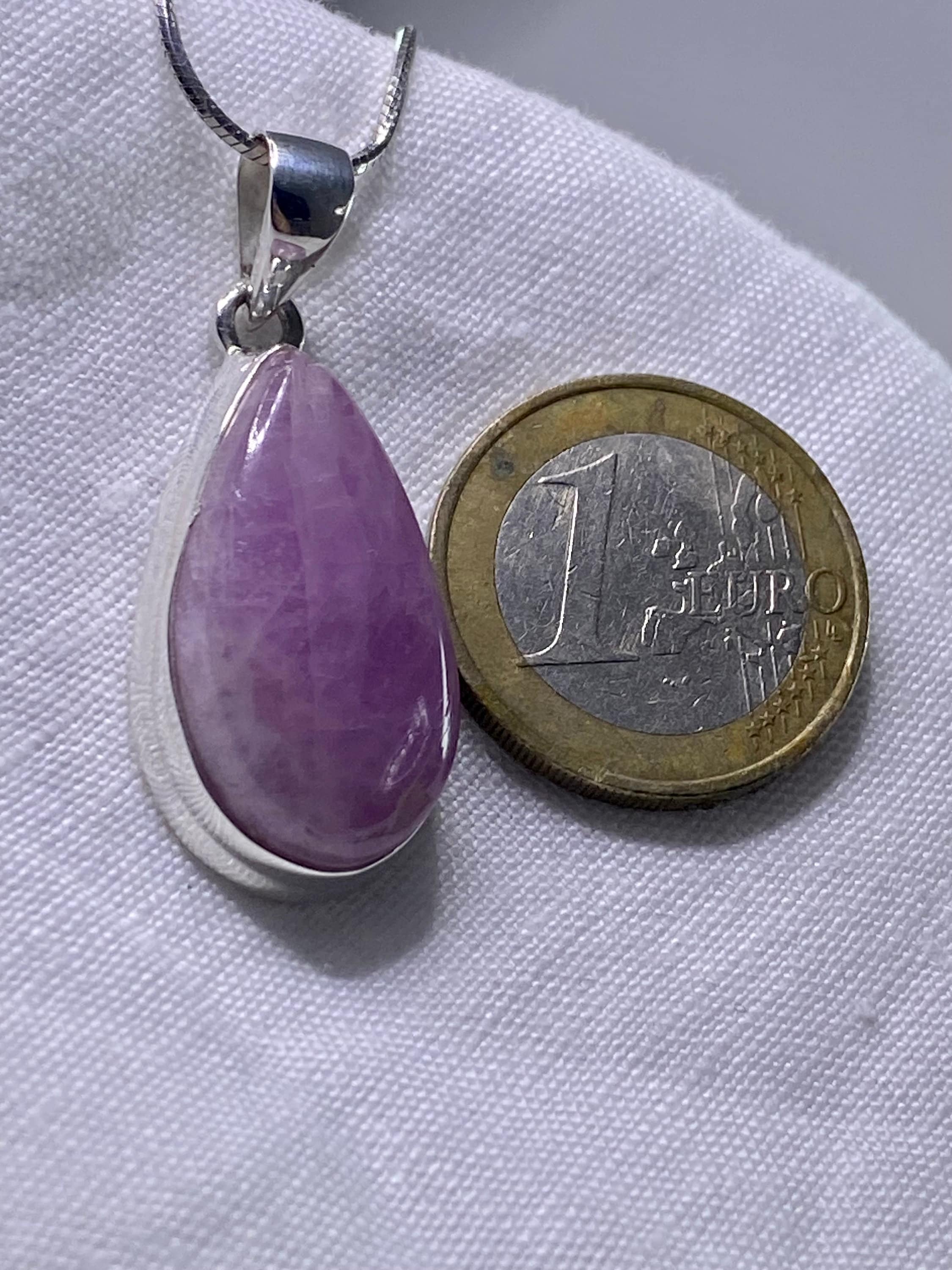 Natural Kunzite Silver pendant necklace