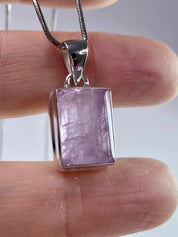 Natural Kunzite Silver pendant necklace