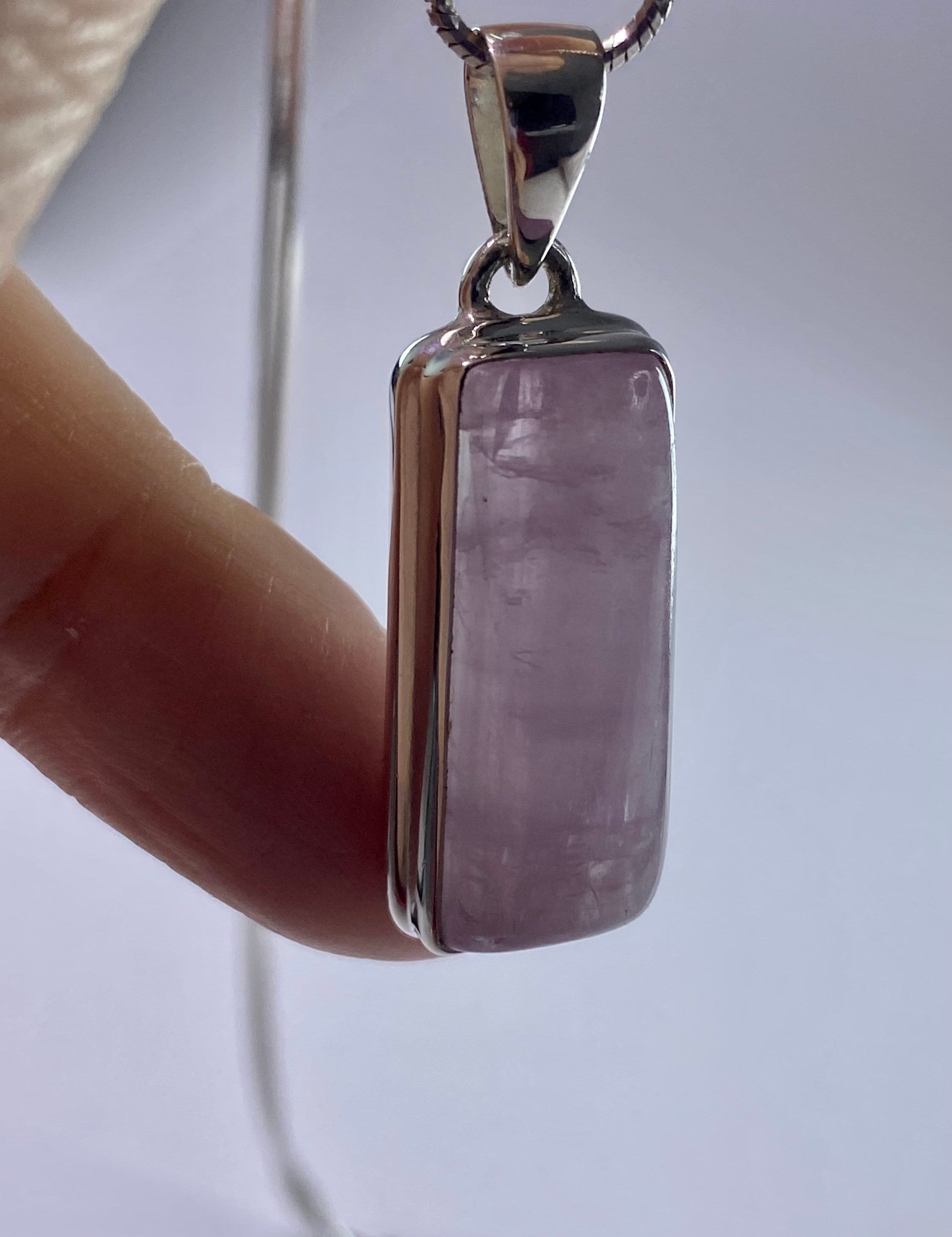 Natural Kunzite Silver pendant necklace