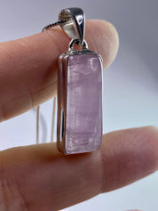 Natural Kunzite Silver pendant necklace