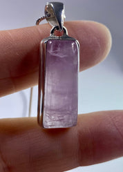 Natural Kunzite Silver pendant necklace