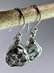 Meteorite Campo Del Cielo and Silver Dangle Earrings