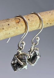 Meteorite Campo Del Cielo and Silver Dangle Earrings