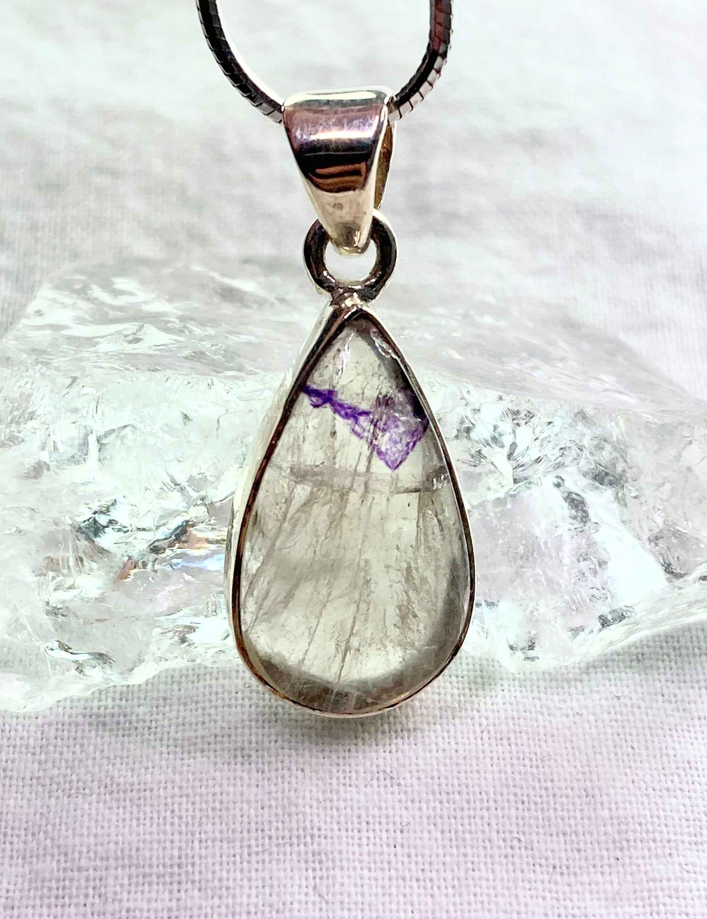 A Rare Blue John and Silver Pendant.