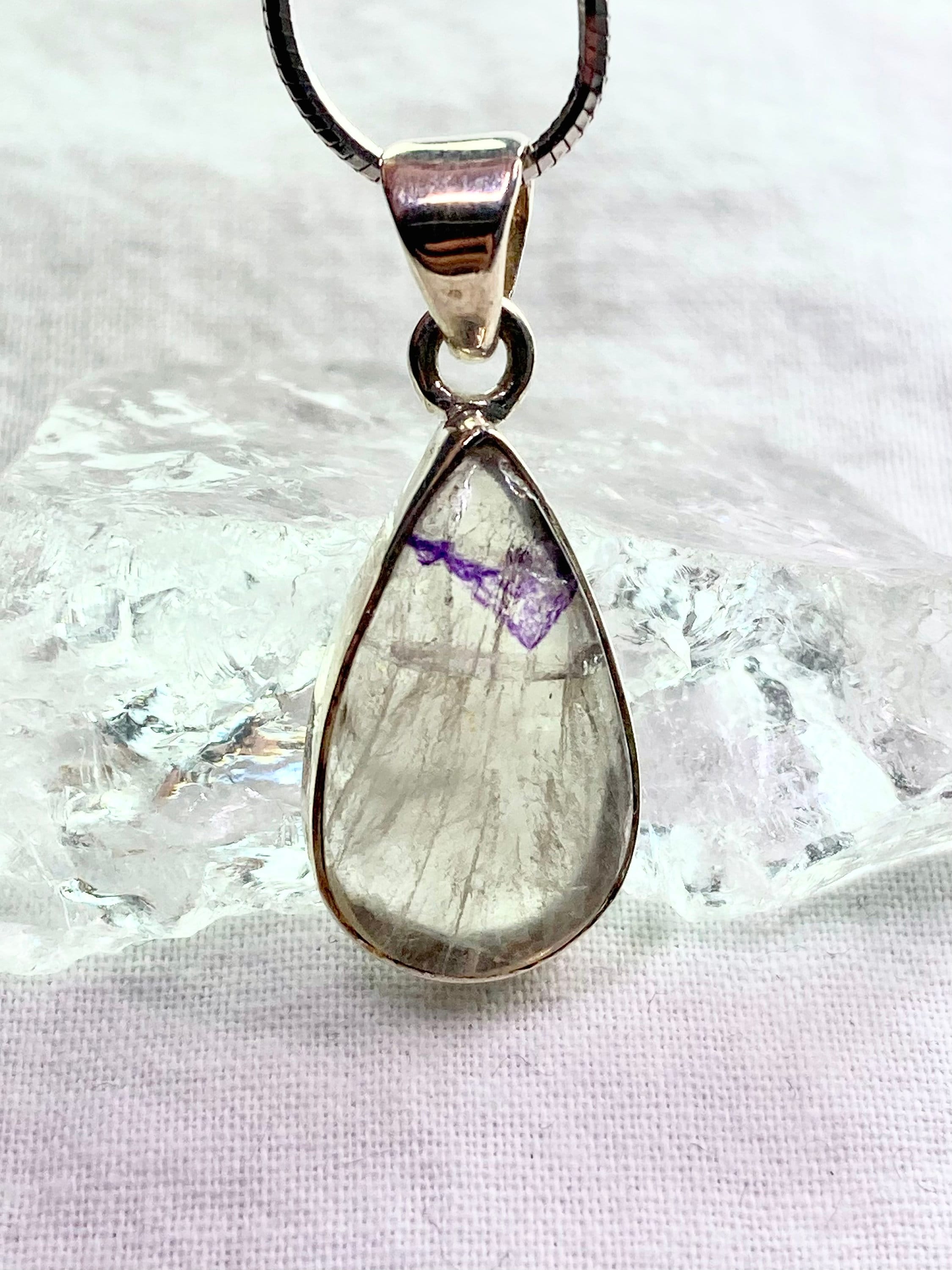 A Rare Blue John and Silver Pendant.