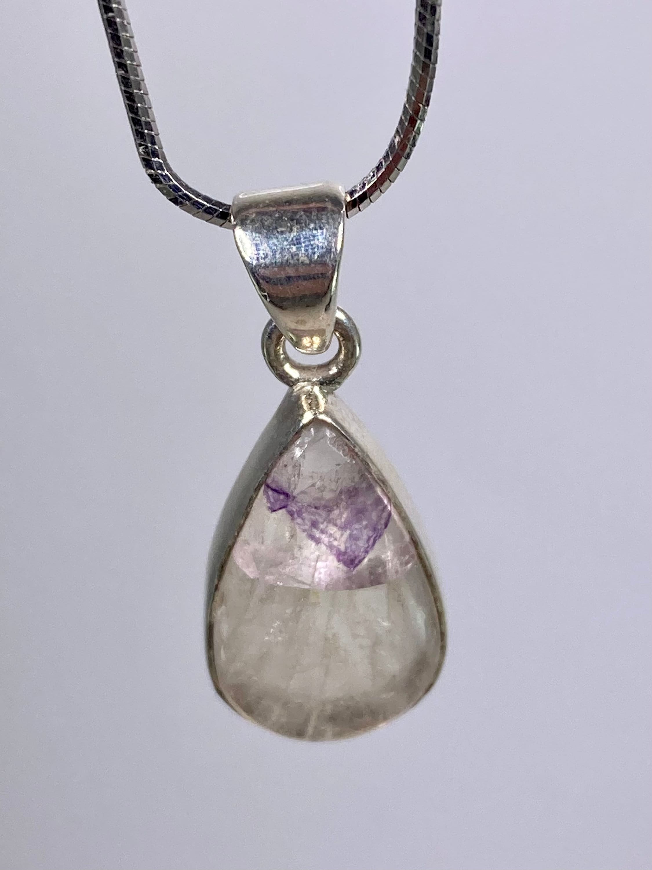 A Rare Blue John and Silver Pendant.