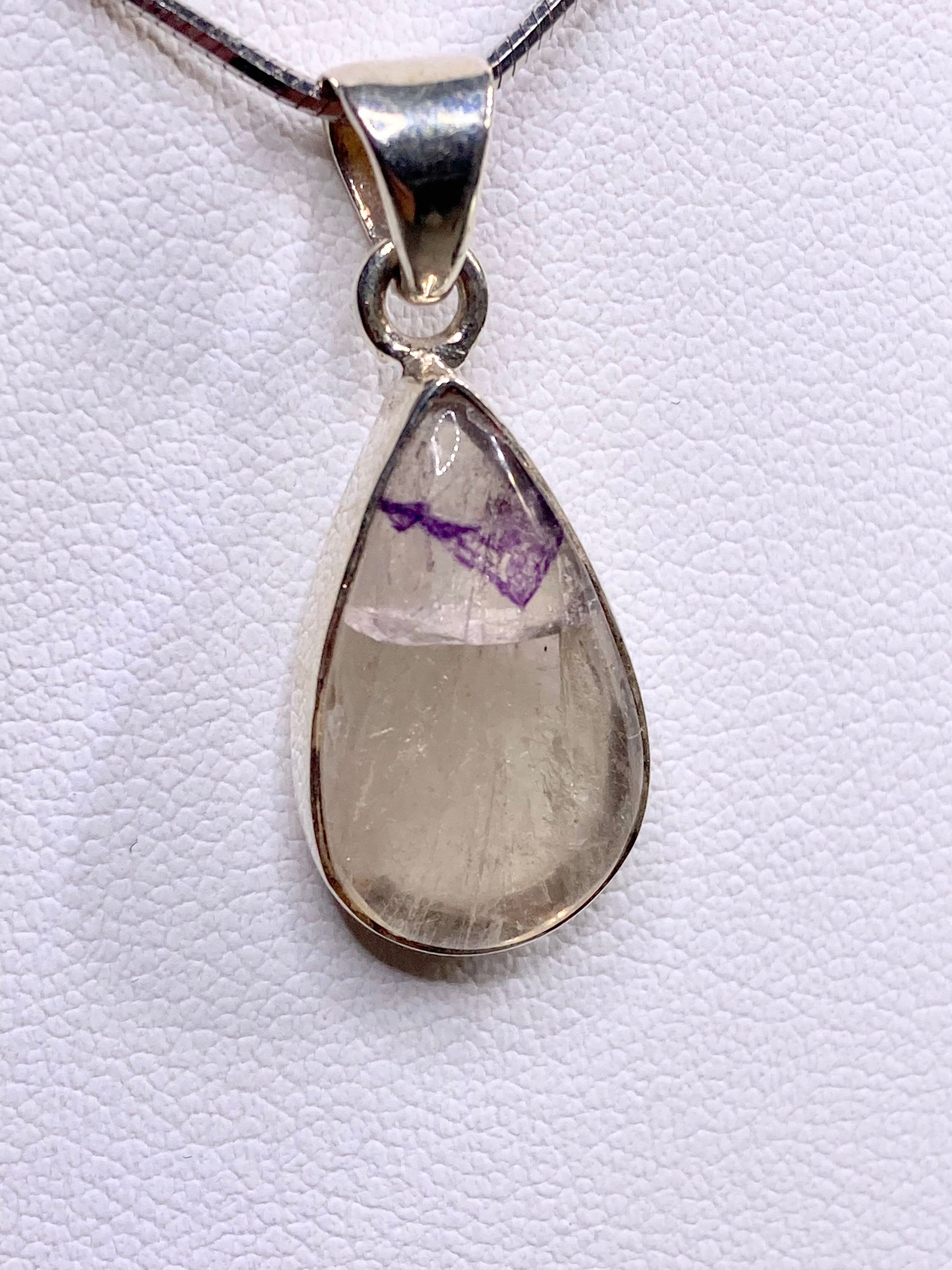 A Rare Blue John and Silver Pendant.