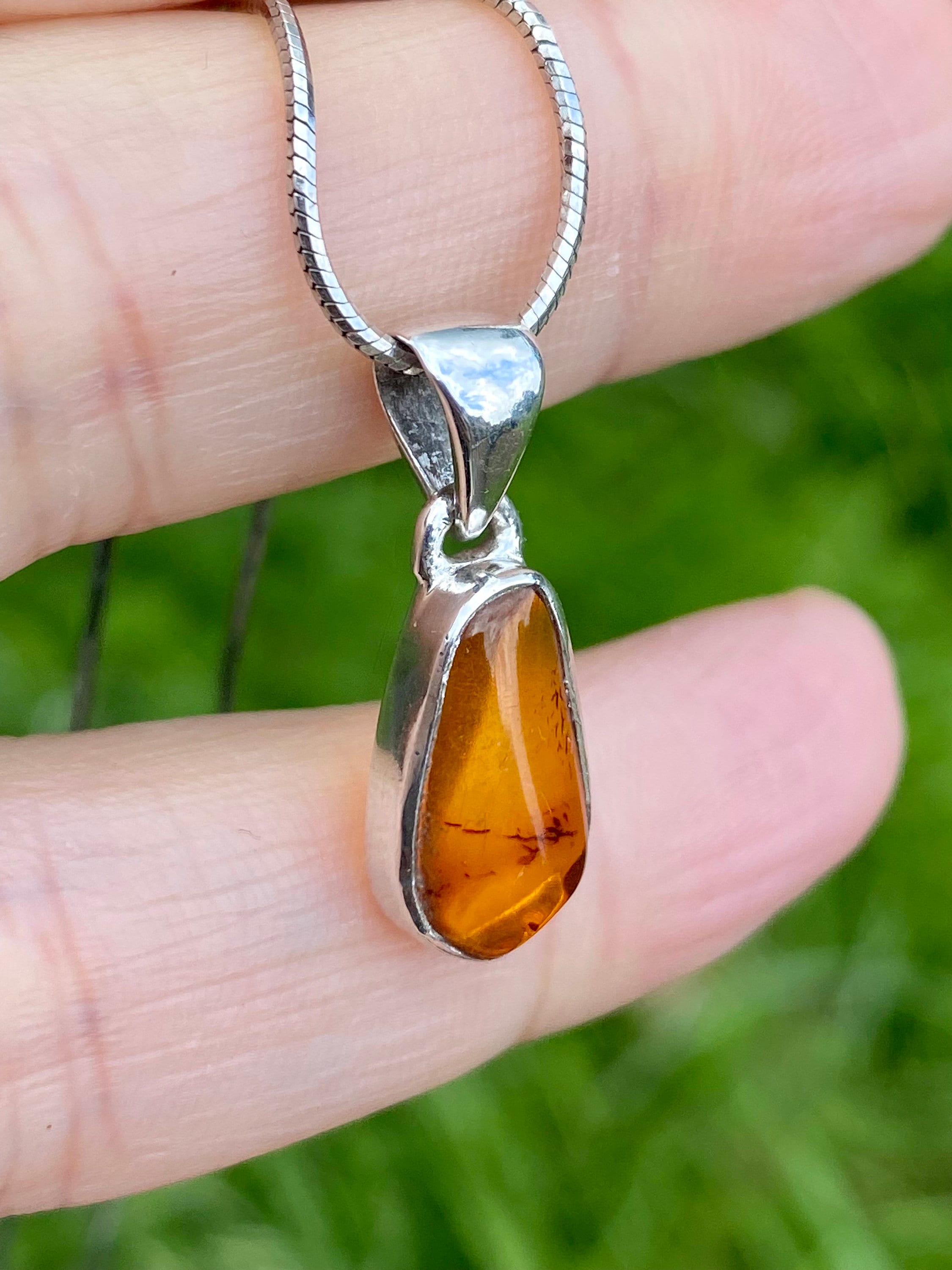 Baltic Amber Sterling Silver Pendant