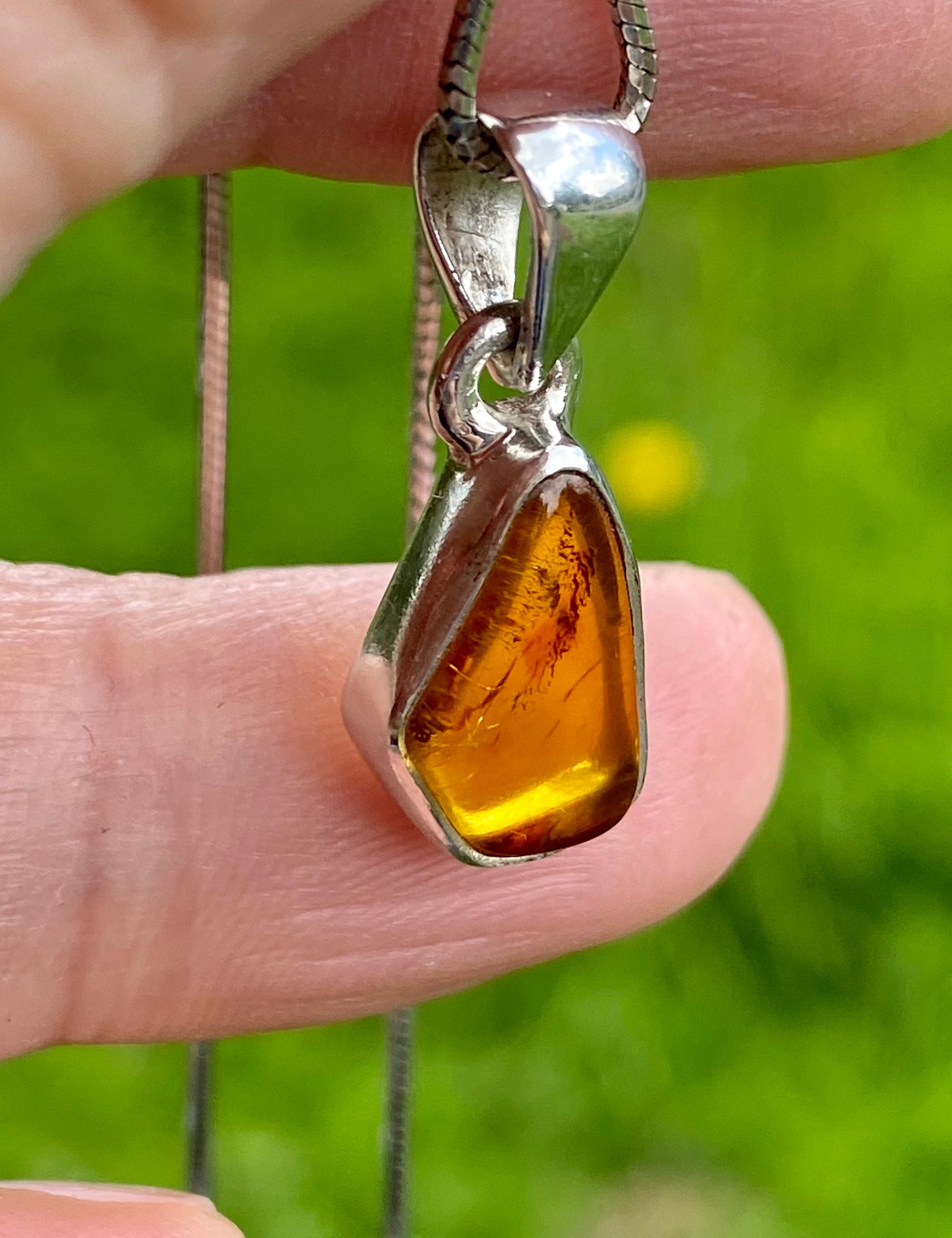 Baltic Amber Sterling Silver Pendant