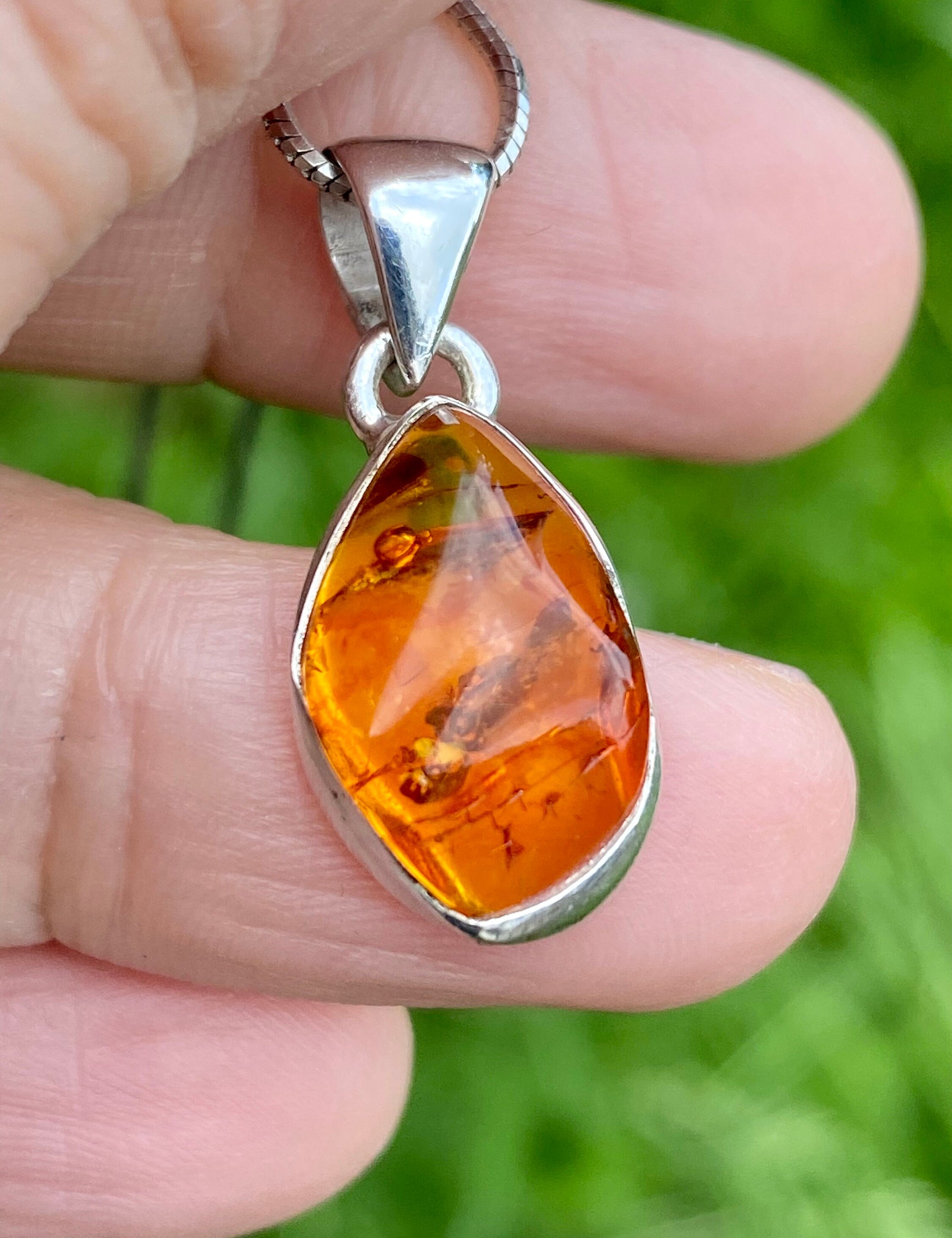 Baltic Amber Sterling Silver Pendant