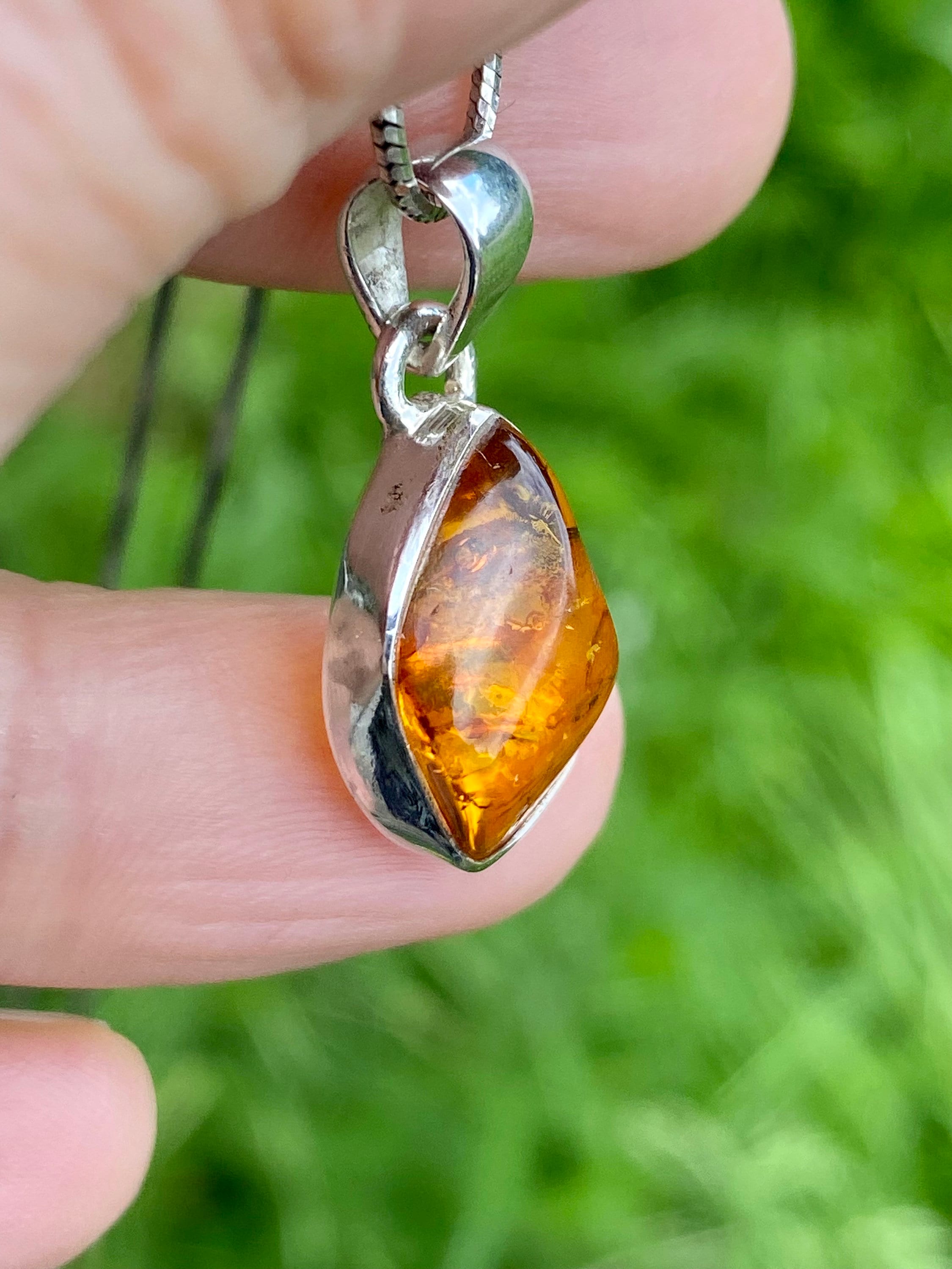 Baltic Amber Sterling Silver Pendant