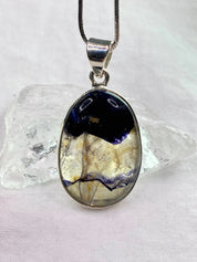 A Rare Blue John and Silver Pendant.