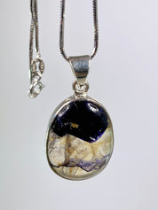 A Rare Blue John and Silver Pendant.