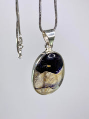 A Rare Blue John and Silver Pendant.