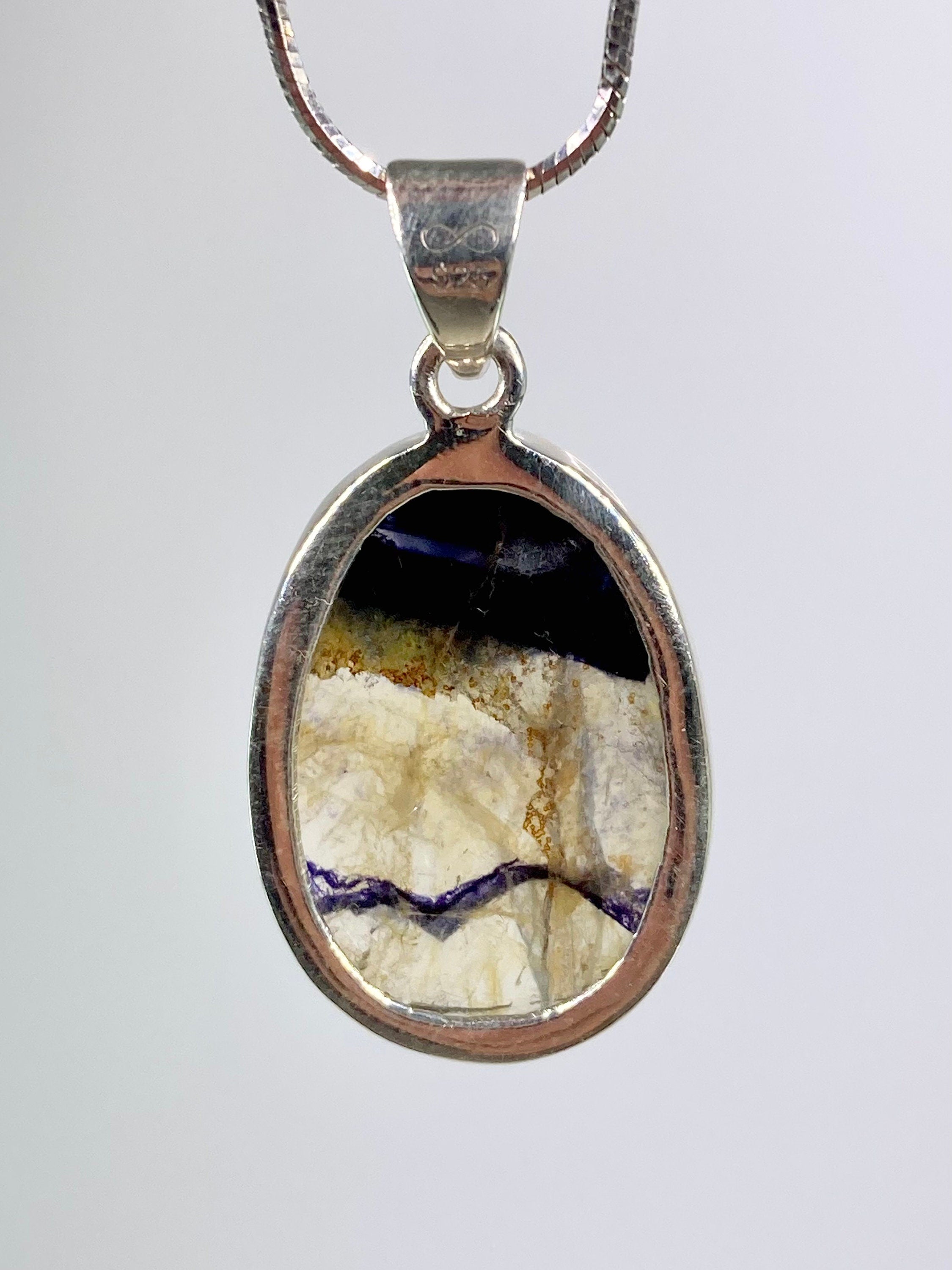 A Rare Blue John and Silver Pendant.
