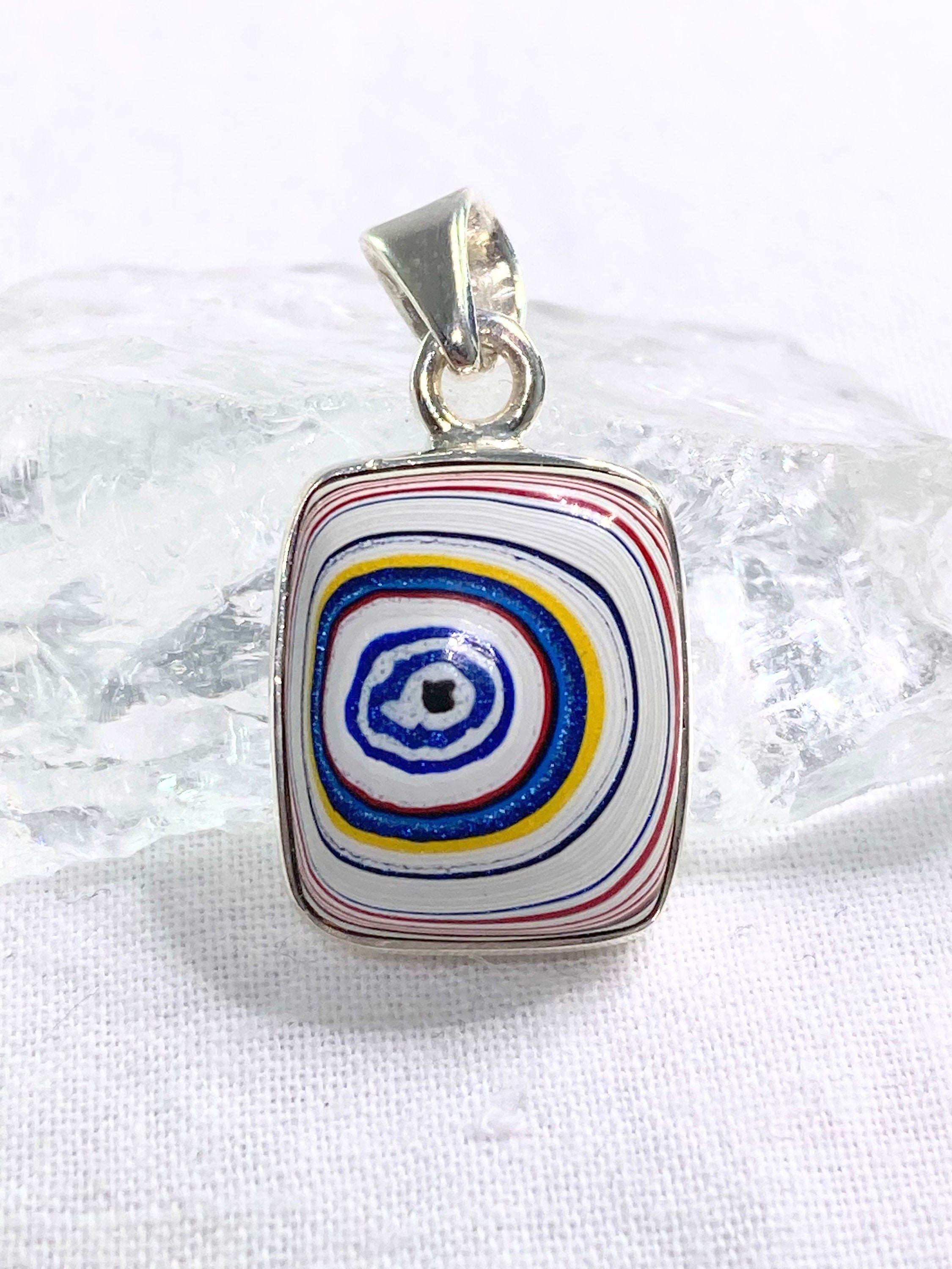 FORDITE Detroit Agate and Silver Pendant.