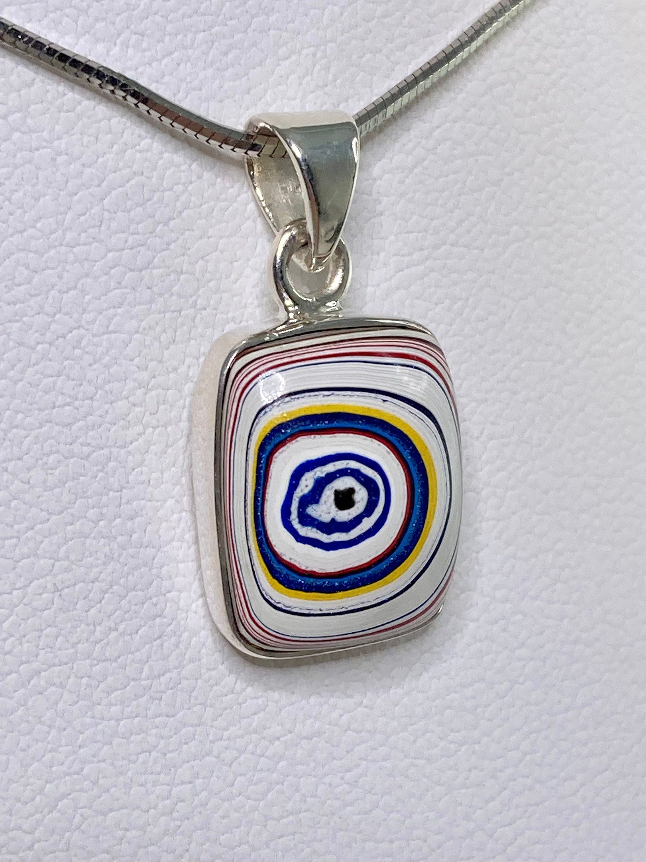 FORDITE Detroit Agate and Silver Pendant.