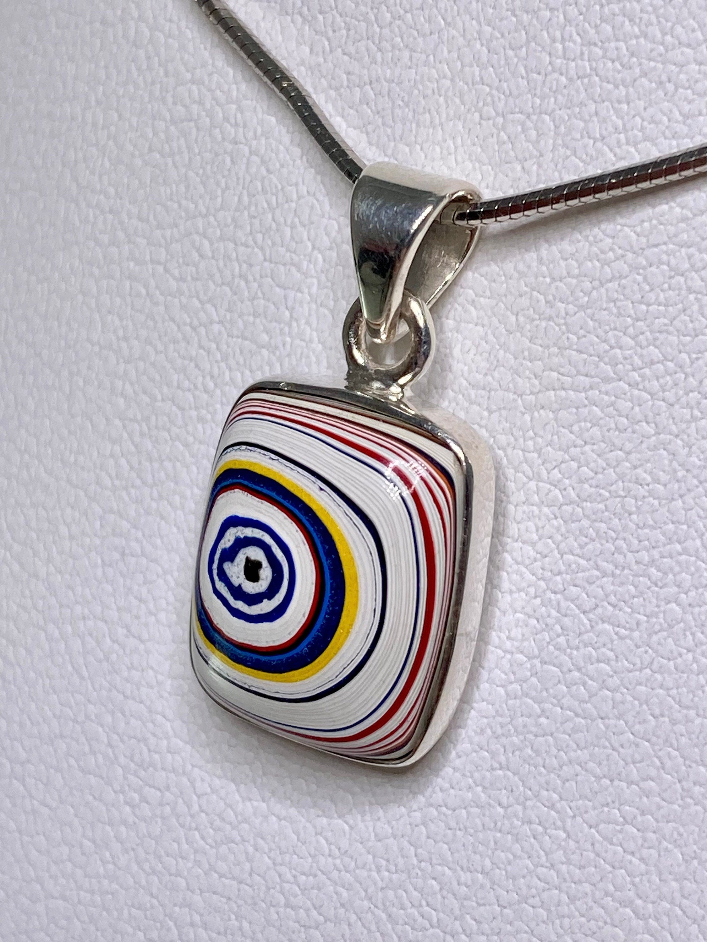 FORDITE Detroit Agate and Silver Pendant.