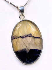 A Rare Blue John and Silver Pendant.