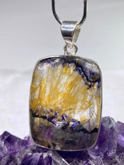 A Rare Blue John and Silver Pendant.