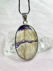 A Rare Blue John and Silver Pendant.