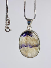 A Rare Blue John and Silver Pendant.