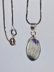 A Rare Blue John and Silver Pendant.