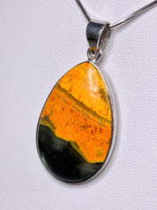 High Quality Bumble Bee Jasper and Silver Pendant.