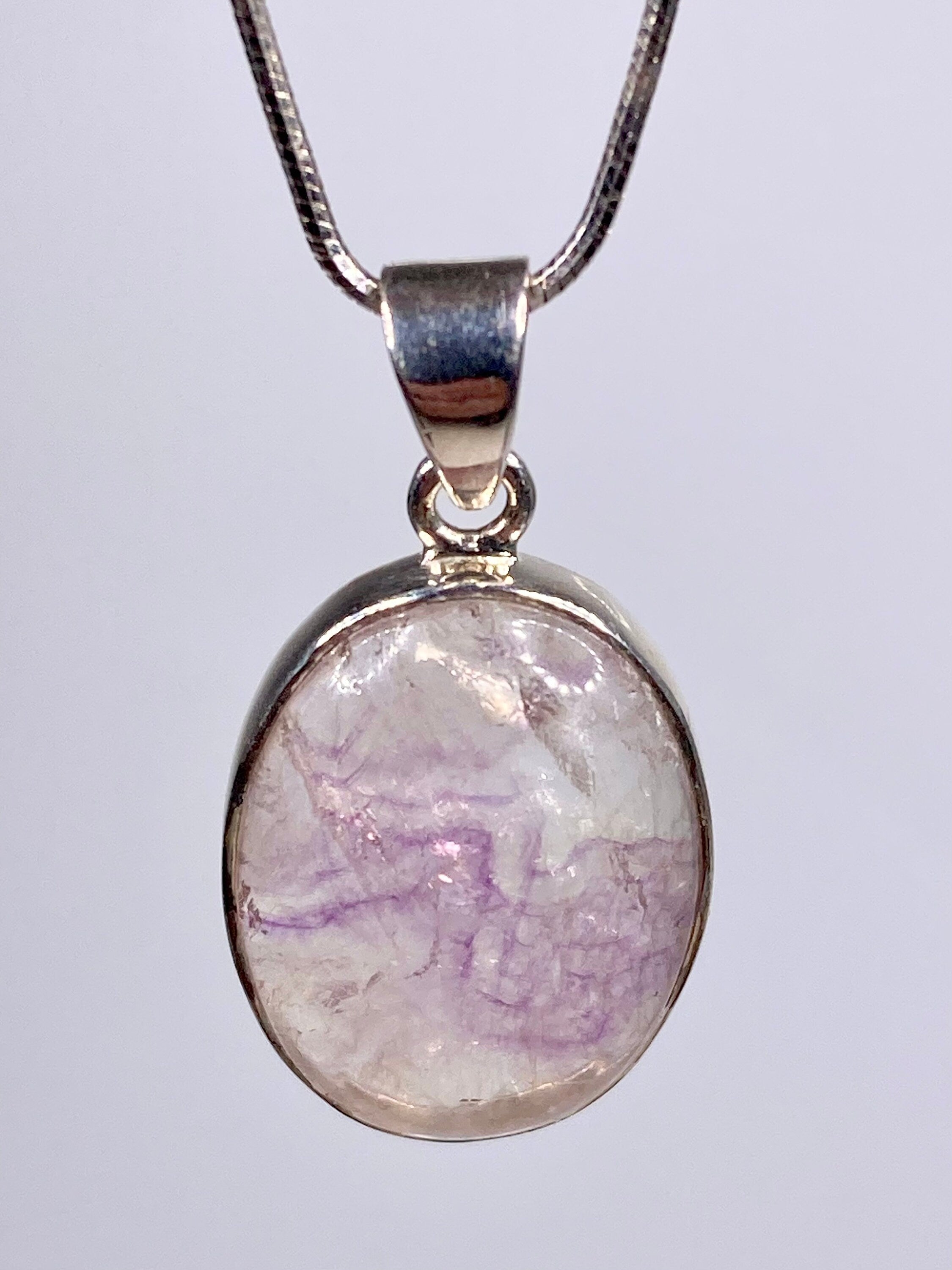 A Rare Blue John and Silver Pendant.