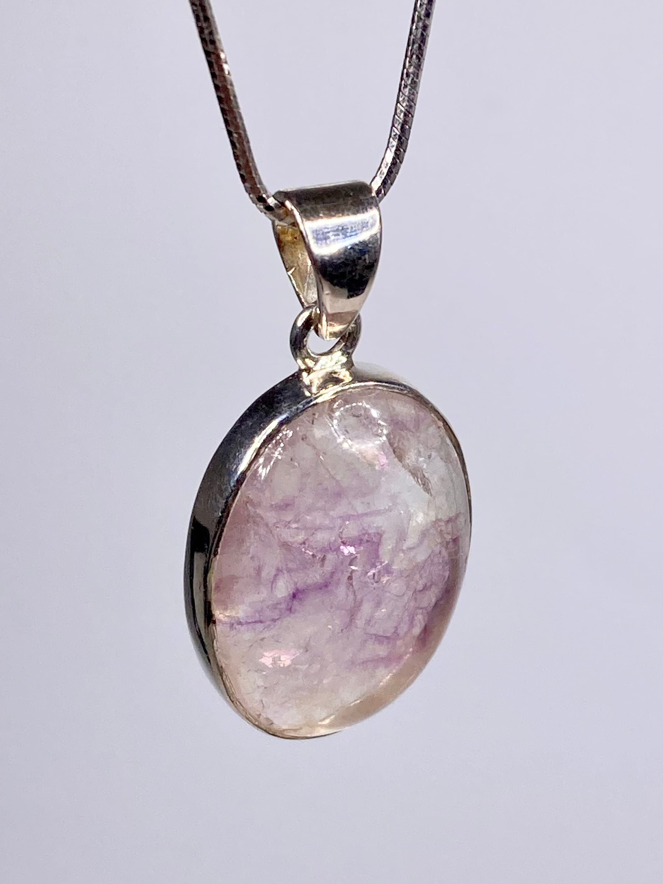 A Rare Blue John and Silver Pendant.