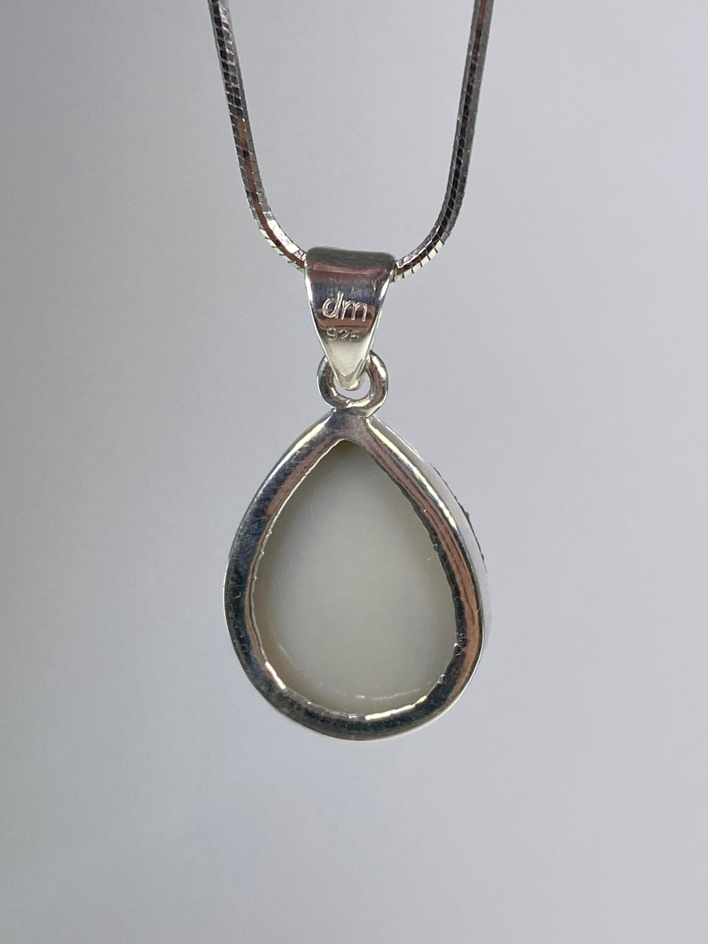 A Beautifully Sparkling Black Druzy Agate and Silver Pendant