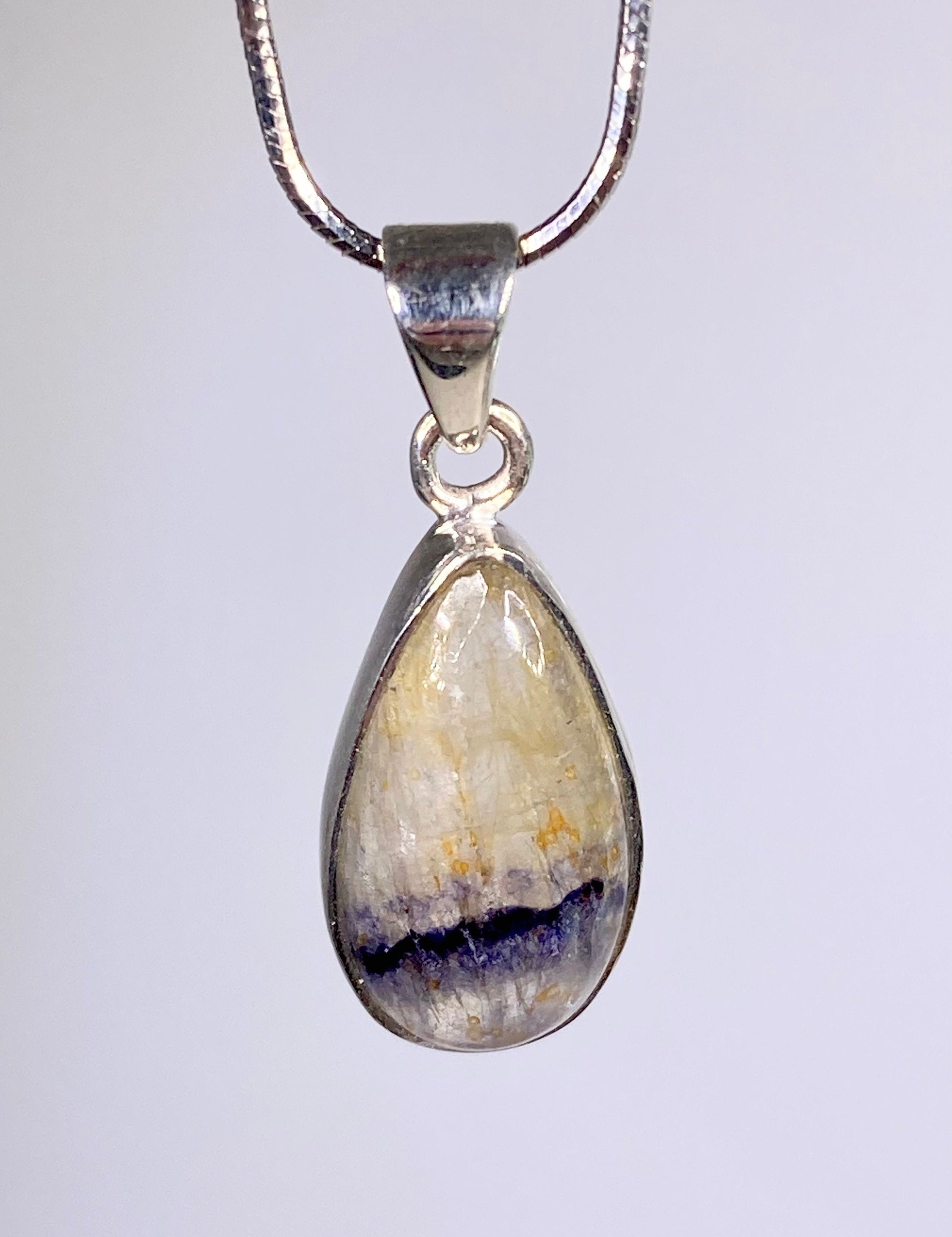 A Rare Blue John and Silver Pendant.